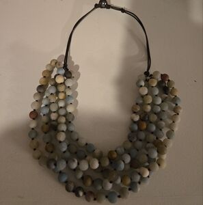 Multicolor Beaded Necklace With Sterling Silver Ball Clasp Closure